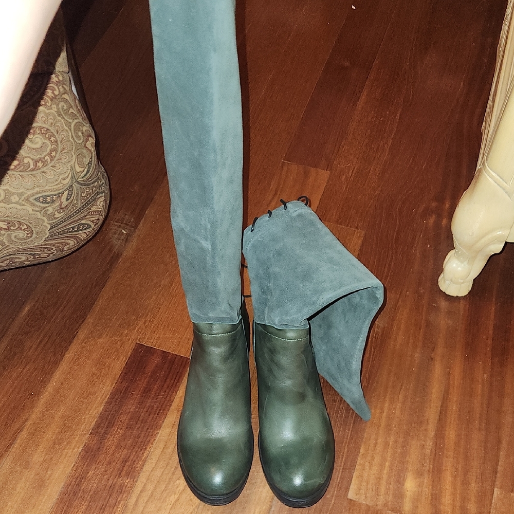 Sundance Green Over the Knee leather Boots